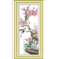 Cross-Embroidered Painting of 4 Quarters Peach Orchid Bamboo Chrysanthemum 1079 (CUSTOMER'S SELF-EMB