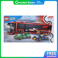 LEGO | เลโก้ 60445 รถบรรทุก F1 และรถแข่ง พร้อมของตกแต่งภายใน ของที่ระลึก ของขวัญวันเด็ก อุปกรณ์การเร
