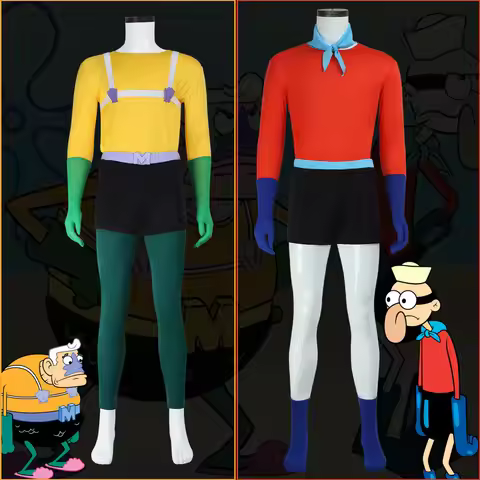 Mermaid Man Cosplay Costume Barnacle Boy Outfit Set Spongebob Superhero Cosplay Adult Men's Funny co