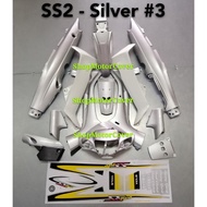 YAMAHA SS2 Y110-2 BODY COVER SET FULL SILVER WITH STICKER#3 (HLD) MADE IN MALAYSIA YAMAHA SS SS2 Y110 2 COVERSET KELABU
