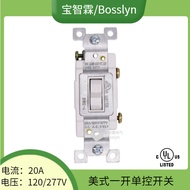 Bekalan Pengilang Suis Gaya Amerika 20A Kawalan Tunggal Suis Dinding Standard Amerika Suis Dipasang 