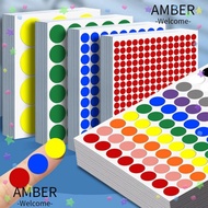 AMBER 10Sheets Label Stickers, Self-Adhesive Writable Material Dot Adhesive Stickers,  Round 19MM Cl