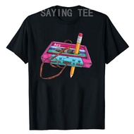 Vintage Cassette Tape Pencil 90's Music Mixtape T-Shirt Retro Style Women's Fashion Clothes Short Sl