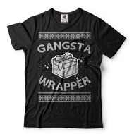 2024 waffle gift for friends Christmas T-shirt Gangsta Wrapper Funny Christmas T-shirt Christmas Gift xs-3xl     