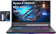 ASUS ROG Strix G17 (2023) Gaming Laptop, 17.3” QHD 240Hz Display, AMD Ryzen 9 7945HX, GeForce RTX 4060, 64GB DDR5 RAM, 2TB PCIe SSD, RGB Backlit Keyboard, Win 11 Pro, Gray, 32GB Snowbell USB Card