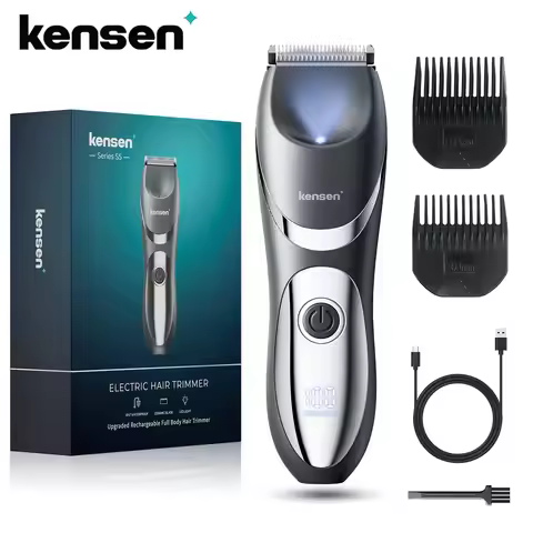 Kensen S5 Electric Body Hair Trimmer for Men Hair Cutting Machine Ceramic Blade Rechargeable LED Dis