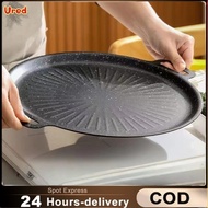 Grill Pan Korean BBQ Griddle Non-stick Thick Cast Iron Frying Pan Flat Pancake Griddle Stone Cooker