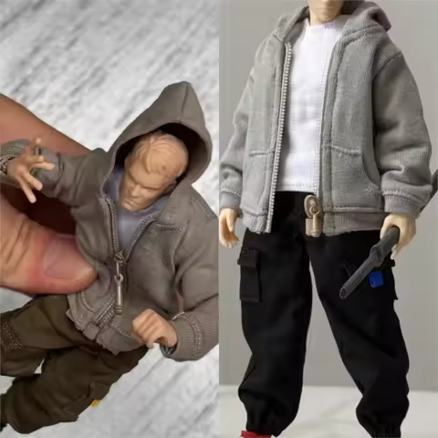 1/12 Scale Male Action Figures Sports Vest Hooded Coat Pants Clothes Model for 6inch Soldier Notaman