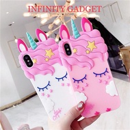 HUAWEI NOVA 2i NOVA 2 LITE NOVE 3i NOVA 5T Y9S Y9 PRIME UNICORN HORSE BUN 3D CUTE CARTOON PHONE CASE