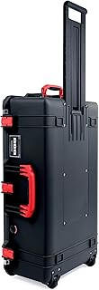 Black Pelican 1615 Air case with red Handles & latches. Comes Empty & with Wheels.