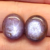 24.05 Carats 2pcs NATURAL Silvery Purple Star RUBY Oval Cab 14x12 UNHEATED Madagascar