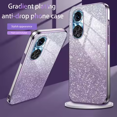 Transparent Star For Honor 50 Luxury Electroplated Glitter Case For Honor 50 Pro Honor 50 SE Soft TP