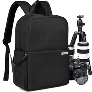 Multifunction Camera Backpack Bag with 15.6" / 16" Laptop Compartment Shockproof Lens Case Tripod Holder for DSLR