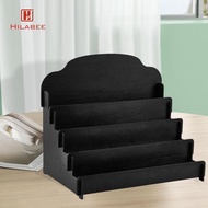 HILABEE Greeting Card Display Stand Wooden Step Display Holder Shelf Desktop Storage Rack for Postca