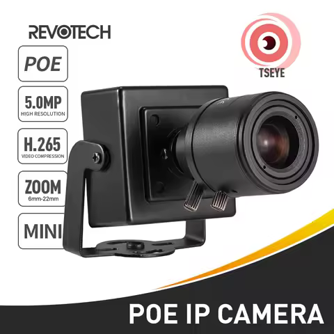 POE H.265 5MP 1620P / 1080P 6-22mm IP Camera Mini Type Manual Zoom Len Indoor Security P2P CCTV Syst