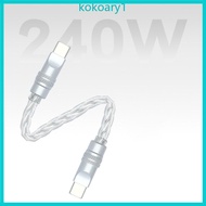 KOKO Fast Speed Type C Braided Data Cable Featuring Eight Cored Silver Plated Copper for Fast Data T