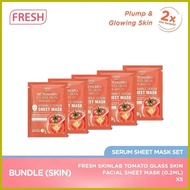 ┼ ➥ ➖ Fresh Skinlab Tomato Glass Skin 10x Vitamin C Serum Sheet Mask (Set of 5)