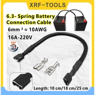 Battery Connection Cable 6mm ² 10AWG 6.3mm Spring Strap Cable Battery Terminal Socket Battery Parall