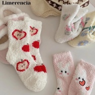 Limerencia Coral Fleece Socks - Warm Fuzzy Sleep Socks for Women