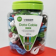 VEGER VP-100 Type C Data Cable - Contents 50 - Type C cable 2.4A 100CM