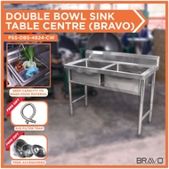 Bravo Stainless Steel Double Bowl Sink (600 mm Width) - Centre (PSS-DBS4824-CW)