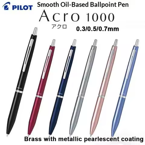PILOT Acro1000 Retro Ballpoint Pen 0.3/0.5/0.7mm Smooth Black Oil Ink Business Pens School Office Wr