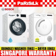 (Bundle) Bosch WGG244A0SG Washing Machine (9kg)(4 Ticks) + WTH83008SG Series 4 Heat Pump Dryer (8kg)