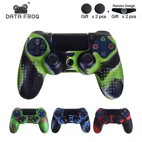 Data Frog Silicone Protective Skin Case for Sony Playstation 4 PS4 Slim Controller Thumb Grips Joyst