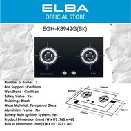 ELBA Dapur Gas Stove EGH-K8842G(BK)/8843G(BK)/8742G(BK) Glass Stove Kitchen Hob Stove Kitchen Applia