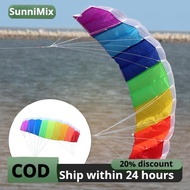 Large Dual Line Parachute Rainbow Stunt Power Flying Kite Outdoor Surfing Kiteboarding Parafoil Fun 