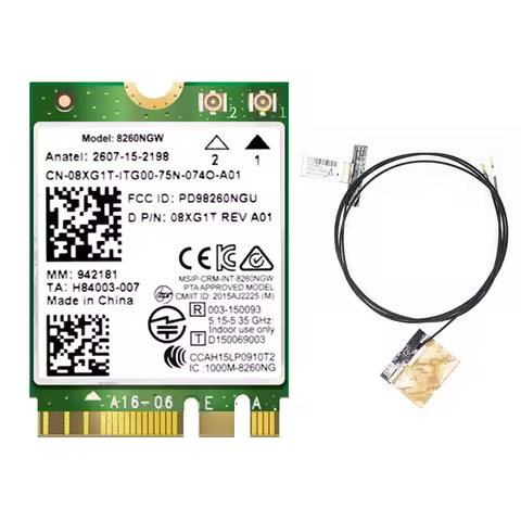 8260 8260NGW WiFi Card+2XAntenna 2.4G/5Ghz 867M Bluetooth 4.2 NGFF M.2 WiFi Wireless Card Module for