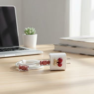 Adorable 5-piece Candy Cherry Set for 20W Charger Head Protector, 18W Fast Charger Case, Data Cable 