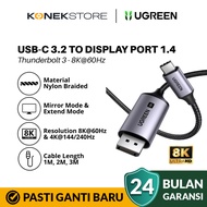 UGREEN Thunderbolt 3 USB Type C To DP 1.4 HDR 8K@60Hz Converter Cable For iphone 17 16 15 Macbook iP