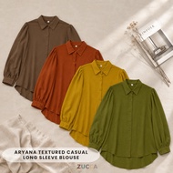 ZUCCA ARYANA TEXTURED CASUAL LONG SLEEVE BLOUSE-GC026(KS408-8B)
