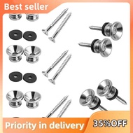 10Pcs Metal Strap Buttons End Pins with Mounting Screws for Electric Acoustic Guitar, Bass,Ukulele