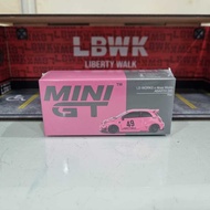 Mini GT 851 Abarth 595 LB-WORKS x Abas Works Pink