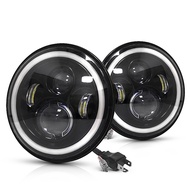 ส่งจากไทย 1พีซี 7นิ้ว 150W DRL Halo Angle Eyes Led Headlamp DOT E9 High Low Turn Signal สําหรับรถจี๊