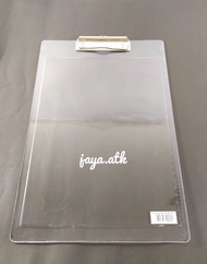 PAPAN UJIAN CLIPBOARD PLASTIK FOLIO TRANSPARANT TEBAL PAPAN JALAN UJIAN PAPAN DADA FOLIO F4 BENING