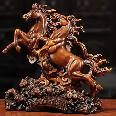 Wine Cabinet Zodiac Home Crafts Resin Animal Horse Statue Living Room Shop Opening Gifts Office Deco