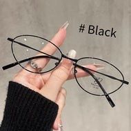A Refreshing Feeling Reading Glasses Metal Eyeglass Frame Oval Cat Eyes Anti Blue Light Small Frame 