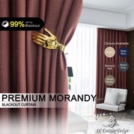 [ LC Curtain Design ] Premium Morandy 99% Blackout Curtain/ Geometric Design Blackout Curtain 2023 L