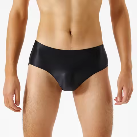 Underwear Men\\\'s Underwear Oil Shiny Panties One-piece Oiled Seamless Bulge Pouch Briefs Shiny And