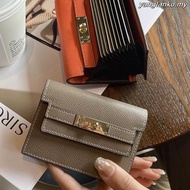 High-End Short Wallet woman Small Multi-Card Slot Organ Leather dompet perempuan卡包 card holder walle