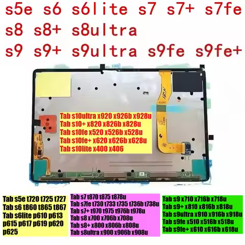 Lcd screen display for Sam-sung Tab s5e s6 s7 s8 s9 s10 ultra/fe+ s6 lite s7 fe + s8 ultra s9 fe+ s1