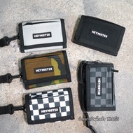 HMT04 3-Fold Wallet Thick Fabric With Strap There Is A Coin Slot. Banknote Zipper Channel