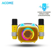 ACOME A18 Speaker Karaoke Bluetooth 5.3 Dual Microphone / Speaker Wireless Mini RGB 10 Watt With Voi