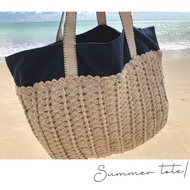柔軟親膚的鉤針編織手提包，寬敞大容量，充滿海灘度假風情，大容量包款，來自泰國的手工包，海灘包。