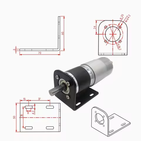 Max 200KG 42GP-775 Metal Planetary Geared DC Motor 12V~24V/1351RPM~7RPM High Torque and Forward/Reve