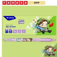 Box of 10 Gel Pens 0.5 mm - Character Akooland Tahi - Thien Long - GEL-074/AK - Purple Ink