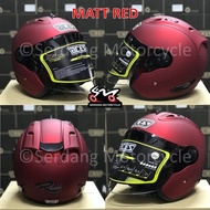 ACES R2 Open Face Helmet Smoke Visor Topi Keledar